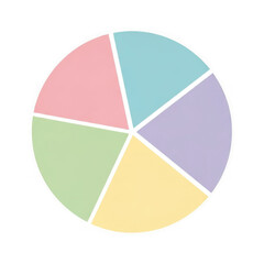 Fototapeta premium Colorful pie chart isolated on transparent background
