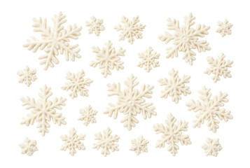 Fototapeta premium Fondant snowflakes for winter desserts