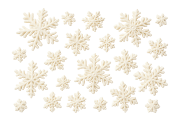 Fondant snowflakes for winter desserts