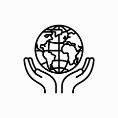 hand holding globe