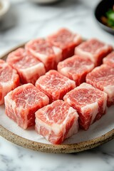 Fresh steak on a plate