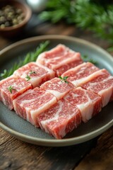Fototapeta premium Fresh steak on a plate