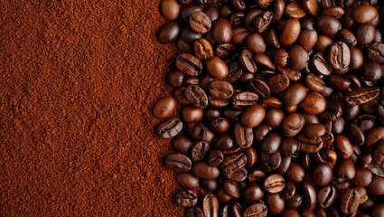 coffee beans on a wooden background