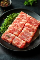 Fresh steak on a plate