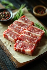 Fototapeta premium Fresh steak on a plate