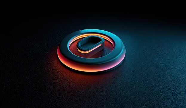 Futuristic Glowing Checkmark Symbol on Dark Background. - Powered by Adobe