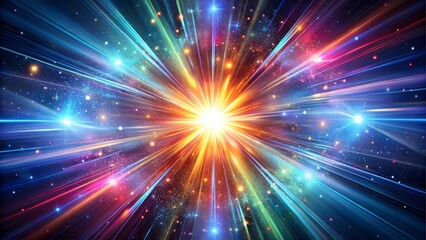 Fototapeta premium Explosion of colorful light and energy in space