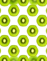 Fresh kiwi slices arranged in a pattern