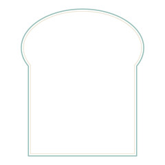 可愛い食パンの形のフレームイラスト