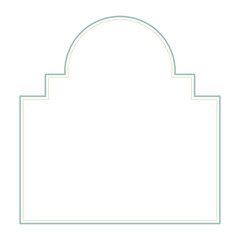 オシャレな建物のような形のフレーム素材イラスト