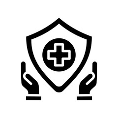 Obraz premium Health Shield glyph icon