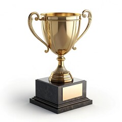 Golden Trophy on Marble Base