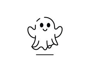 Adorable Spooky Ghost Vector Illustration Design