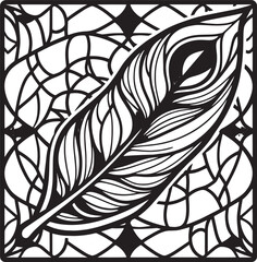 Obraz premium Black and white illustration of a stylized landscape with geometric shapes and figures