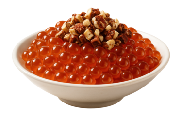 Cooked roe with hickory nuts