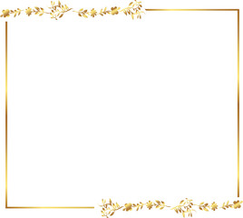 frame with leaves gold border Golden Border Warm Color Frame