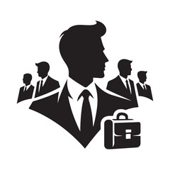 businessmen vector silhouette outline logo design concept illustration
