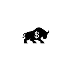 Obraz premium Vector of bull with dollar sign in economic metaphor design for trading and business growth