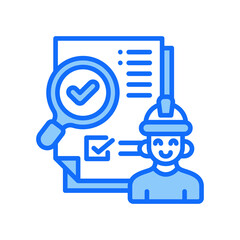 Inspection blue color icon