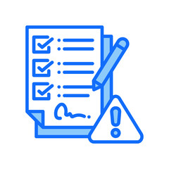 Obraz premium Risk Assessment blue color icon