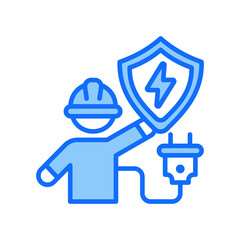 Electrical Safety blue color icon