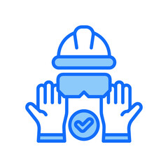 Safety Equipment blue color icon