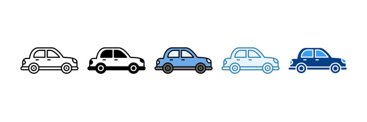 Classic Car  Icon Set Multiple Style Collection