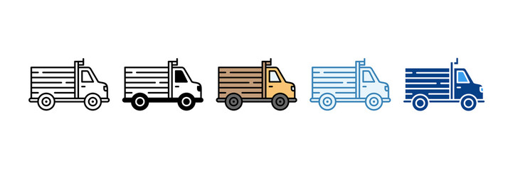 Truck  Icon Set Multiple Style Collection