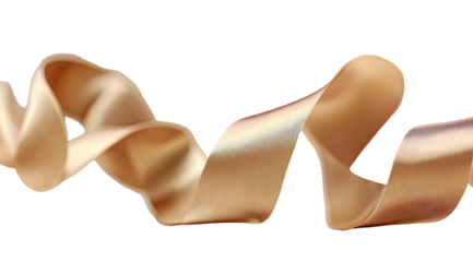 Abstract, flowing ribbon of a light beige or gold color