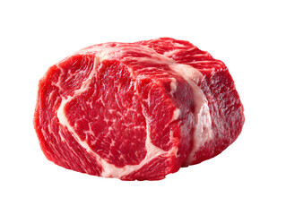 Fototapeta premium A fresh, raw boneless ribeye roast with intricate marbling. Isolated on a clean background, it's perfect for gourmet grilling, steak, and fine dining.