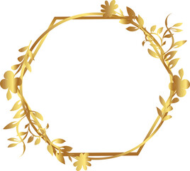 Flowers hexagon circle