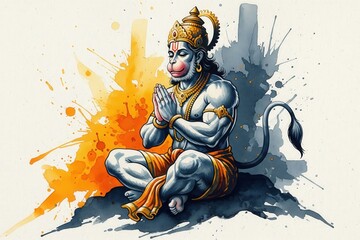 Hanuman Bhakti Fine-Art Poster.
