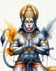 Fototapeta premium Hanuman Bhakti Fine-Art Poster.