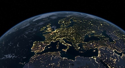 Europe at Night - City Lights from Space.