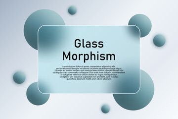 Abstract background in glass morphism style with pastel spheres. Eps 10