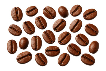 Whole coffee beans, full city roast, rich brown