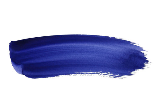 Blue paint brush stroke isolated on transparent background