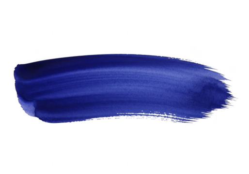Blue paint brush stroke isolated on transparent background