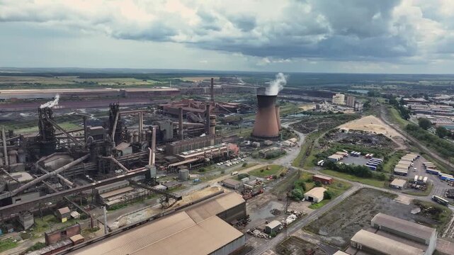 Aerial Video of Scunthorpe Steele works. Scunthorpe Steelworks is a steel mill with blast furnaces in North Lincolnshire, England. As of April 2025, the facility employs around 2,700 people. 