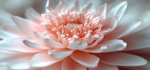 Soft pink lotus flower in full bloom on white background, peaceful and serene