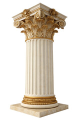 white marble greek column isolated