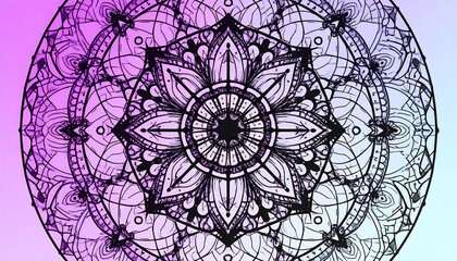 Intricate mandala design on gradient background