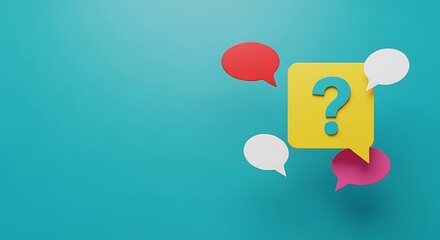 Question mark in speech bubble with communication concept
