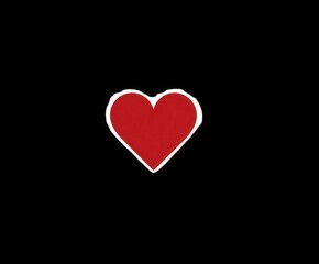 Fototapeta premium Red Heart Vector Graphic on Black Background