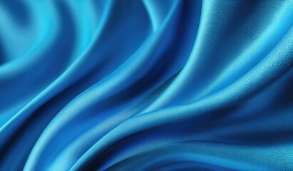 Obraz premium Smooth, flowing folds of vibrant blue silk