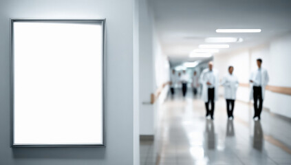 Obraz premium big white empty board at hospital