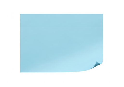 Blue sticky note isolated on transparent background
