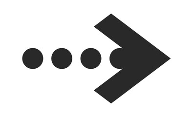 Obraz premium Dotted arrow solid black arrowhead