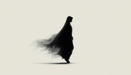 Ghost silhouette for Halloween card decoration.
