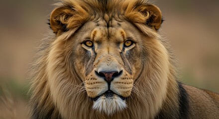 Powerful Lion Portrait in the Wild.